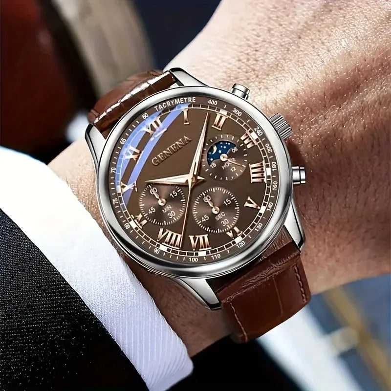 Men's Geneva Quartz Watch | Luxury and Style for the Modern Man