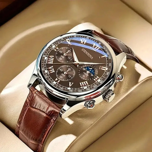 Men's Geneva Quartz Watch | Luxury and Style for the Modern Man