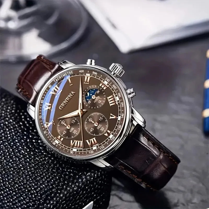 Men's Geneva Quartz Watch | Luxury and Style for the Modern Man