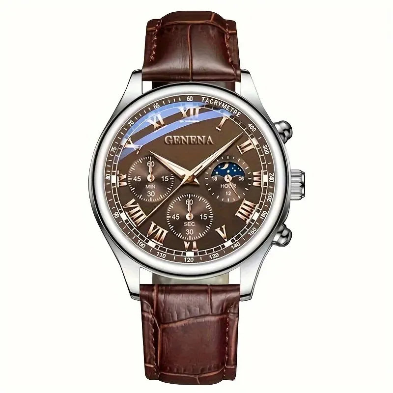 Men's Geneva Quartz Watch | Luxury and Style for the Modern Man